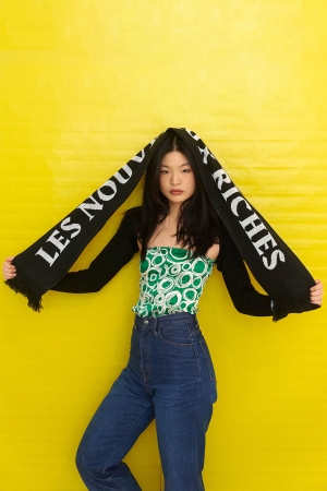 Yvonne Du with Les Nouveaux Riches Scarf 2019